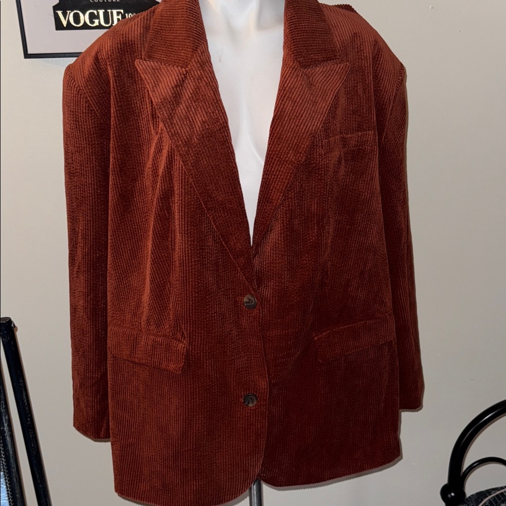 Corduroy Blazer in Rich Brown - Picture 2 of 7